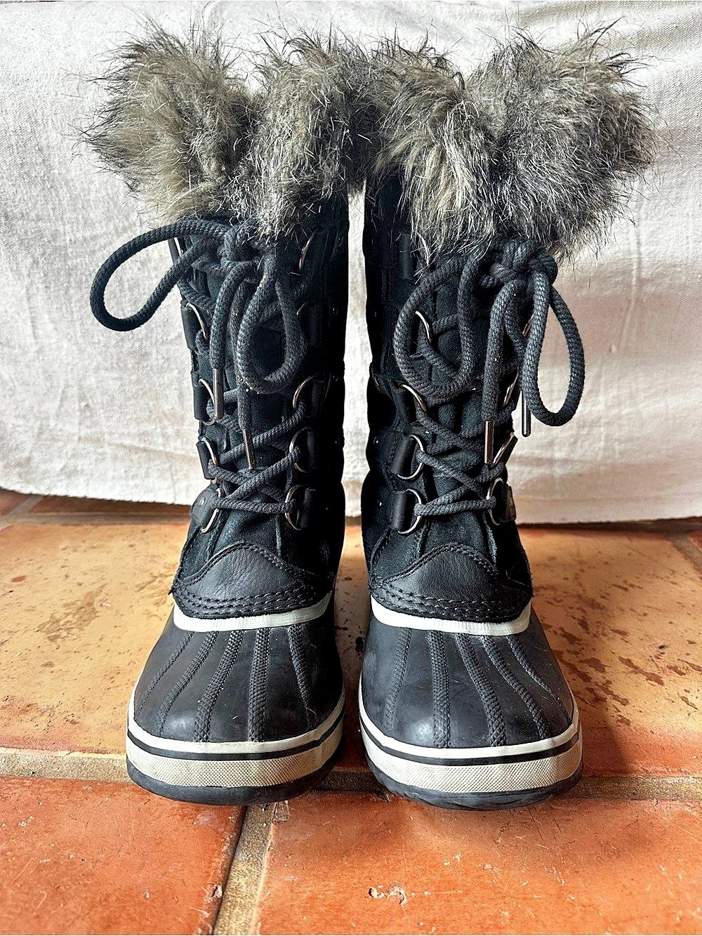 Sorel Joan of Arctic Waterproof Snow Boots Fur Trim Winter Boots US 8